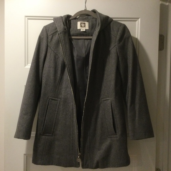 Hooded Wool Coat by Anne Klein - Picture 3 of 4